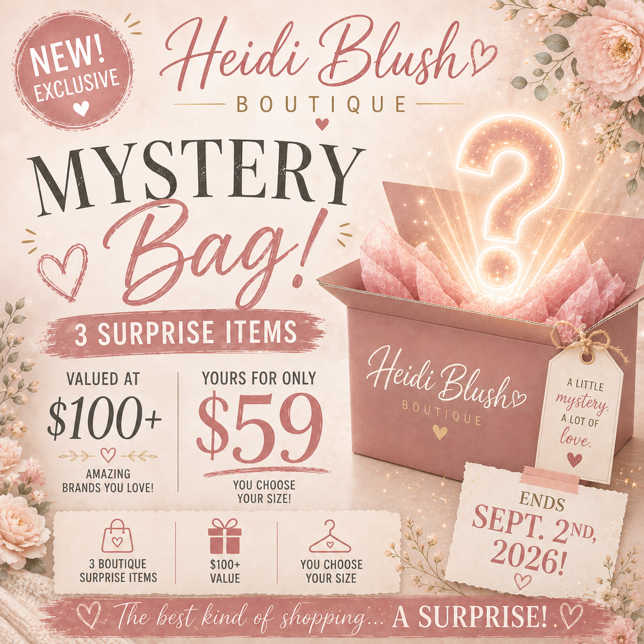 Blushing Mystery Bag of 3 Items